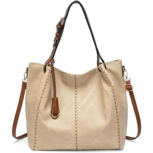 Faux leather hobo tote bag for women large shoulder crossbody satchel purse